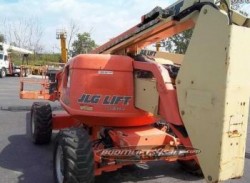 2008 JLG E450AJ ARTICULATING BOOM LIFT AERIAL LIFT WITH JIB ARM 45' REACH  ELECTRIC 2WD 1416 HOURS STOCK # BF9194559-299-WIB